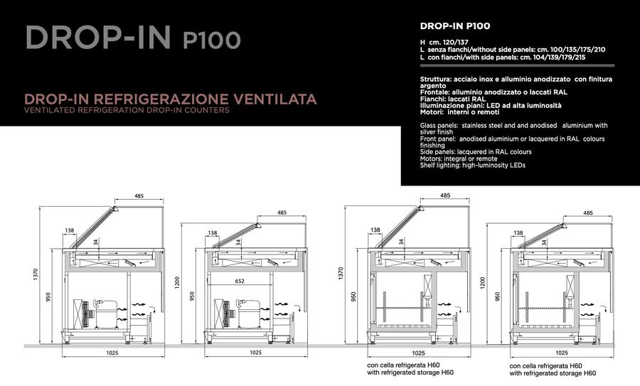 Technische Zeichnung Drop-in P100